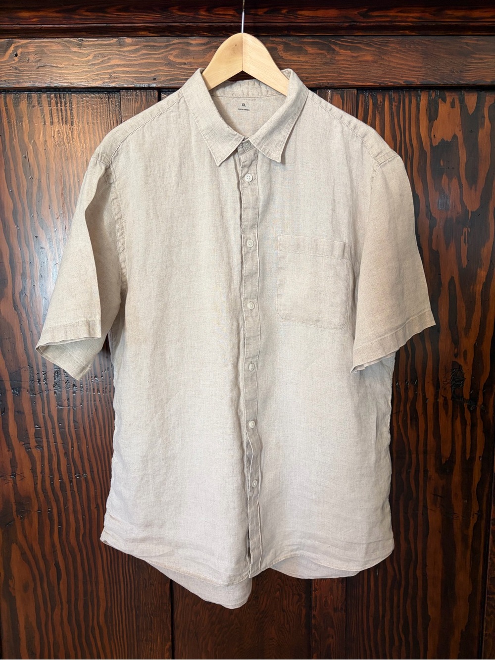 Muji Men's Short-Sleeve Linen Shirt